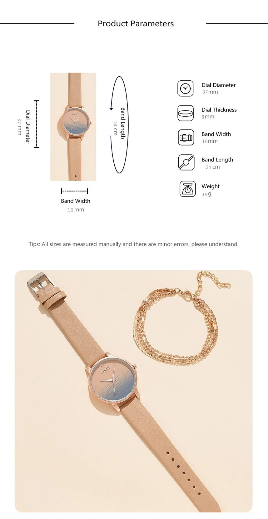 GAIETY Elegant Simplicity Ladies Dress Wristwatches Women Fashion Watches Luxury Casual Gradient Colours Female Quartz Leather