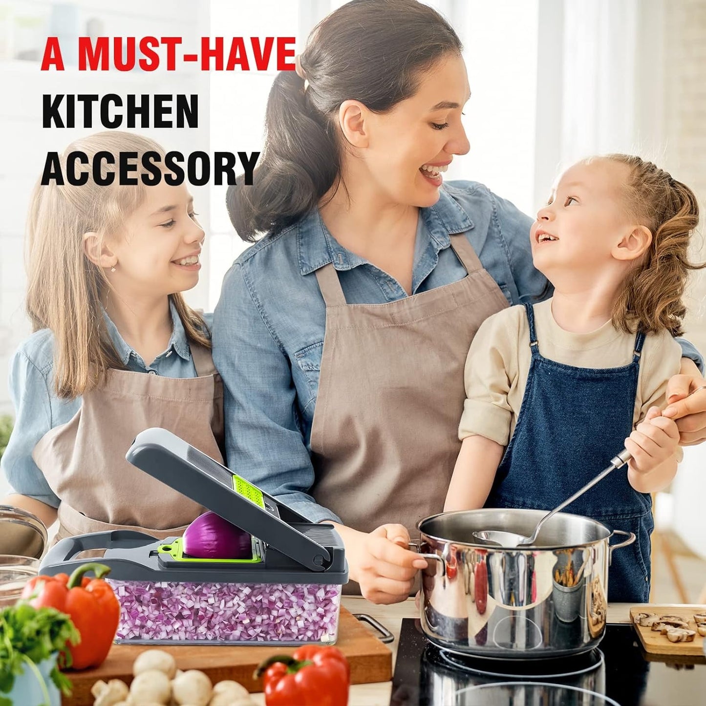 Multifunctional Vegetable Cutter & Slicer – Kitchen Tool with Interchangeable Blades