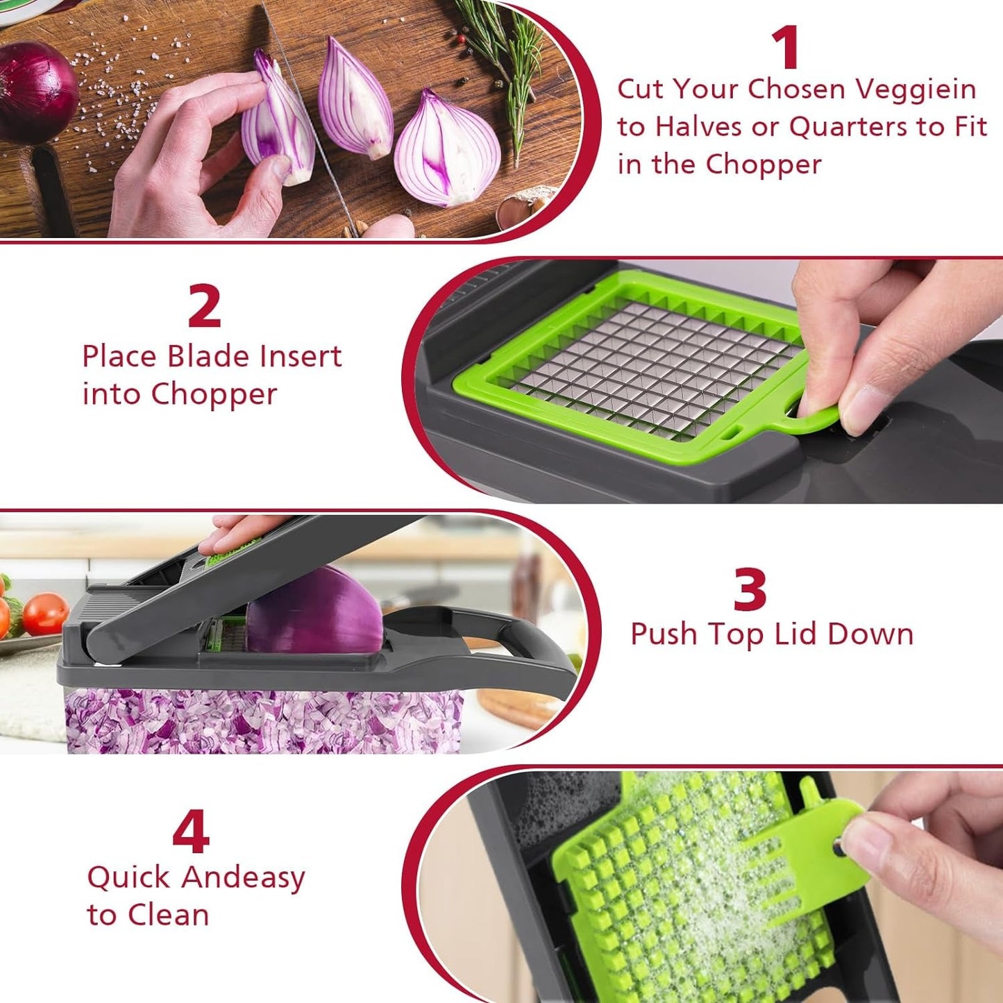 Multifunctional Vegetable Cutter & Slicer – Kitchen Tool with Interchangeable Blades