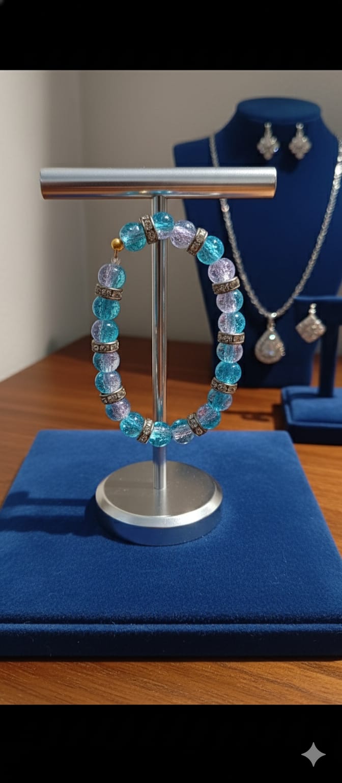 4pcs Beaded Bracelets for Women,Natural Healing Crystal Gemstones Bracelet,Anxiety Stress Relief Bracelet