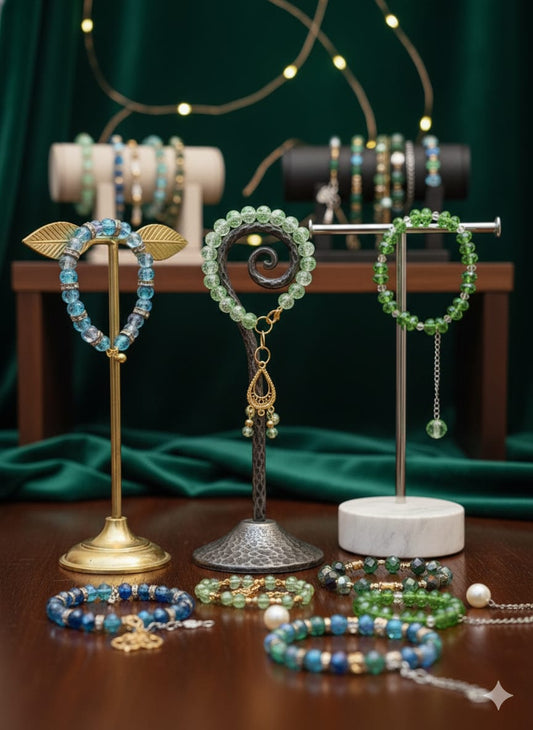 4pcs Beaded Bracelets for Women,Natural Healing Crystal Gemstones Bracelet,Anxiety Stress Relief Bracelet