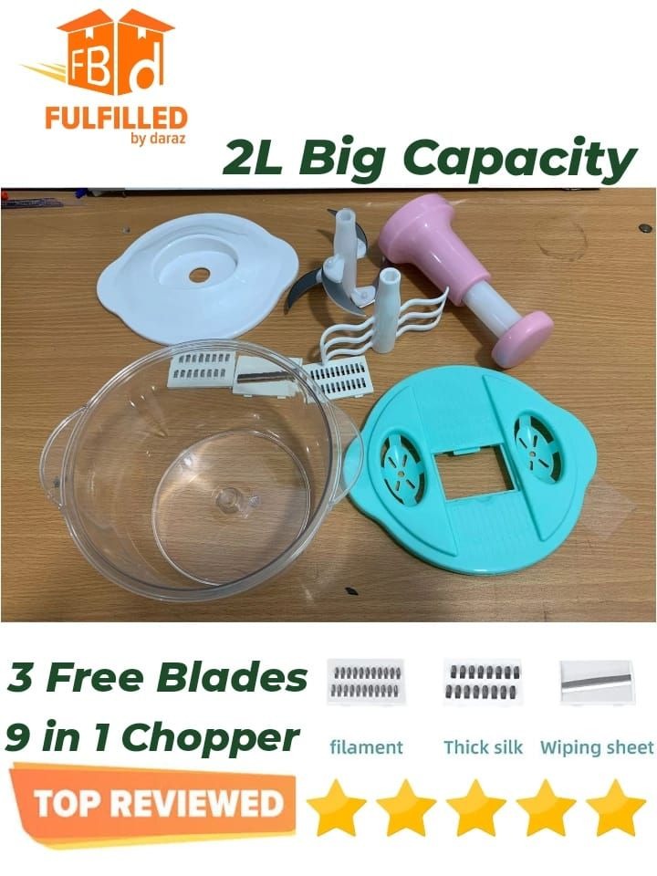 2000 ML Chopper / Manual Chopper / Speedy Chopper Hand Pulled Type / Manual Hand Use